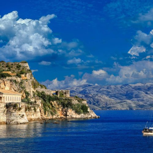 Hellenic temple at Corfu island, Greece