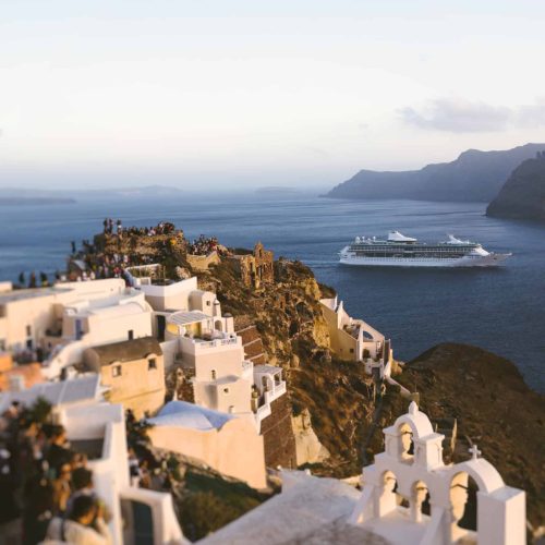 Oia in Santorini is a town famous for the amazing sunset.